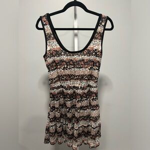 Trixxi Floral Multicolored Ruffle Tank Top Mini Sundress Size Large